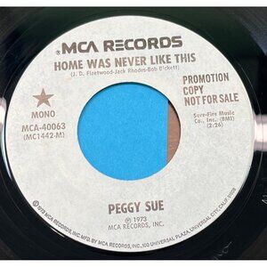 Peggy Sue Home Was Never Like This / Rough and Ready 45 Vinyl 70s Country Promo